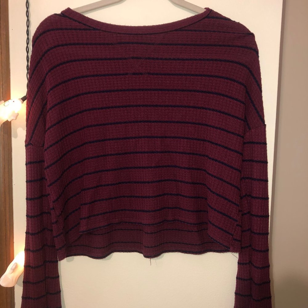 Maroon Striped Top
